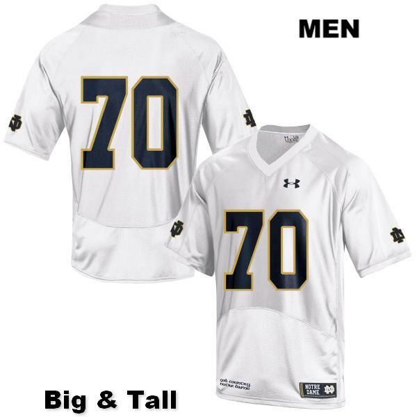 Men's NCAA Notre Dame Fighting Irish #70 Luke Jones Stitched College Under Armour Authentic White Big & Tall No Name Football Jersey SJ10S40XR